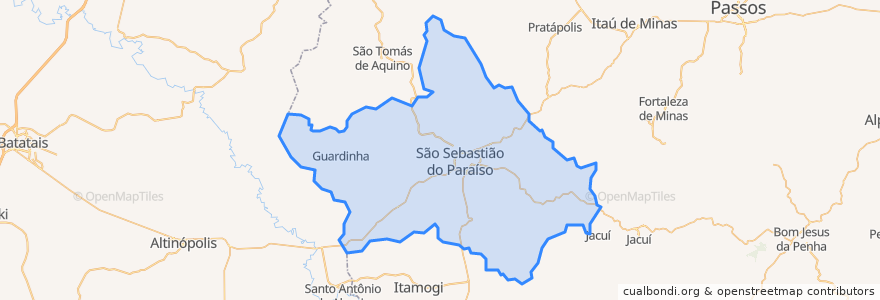 Mapa de ubicacion de São Sebastião do Paraíso.