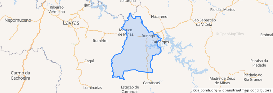 Mapa de ubicacion de Itutinga.