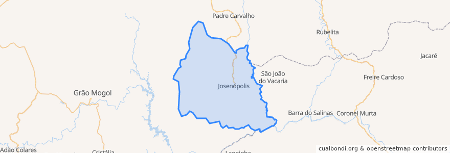 Mapa de ubicacion de Josenópolis.