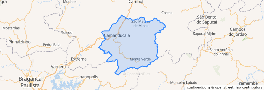 Mapa de ubicacion de Camanducaia.