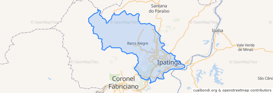 Mapa de ubicacion de Ipatinga.