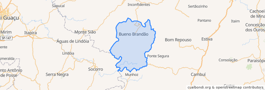 Mapa de ubicacion de Bueno Brandão.