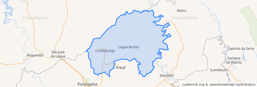 Mapa de ubicacion de Cordisburgo.