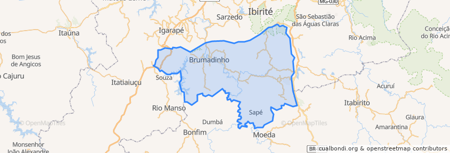 Mapa de ubicacion de Brumadinho.