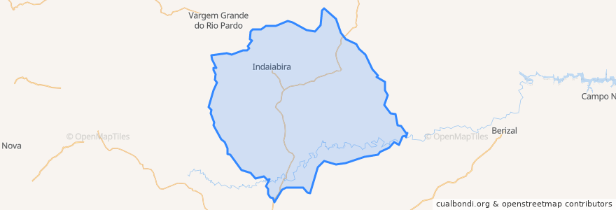 Mapa de ubicacion de Indaiabira.