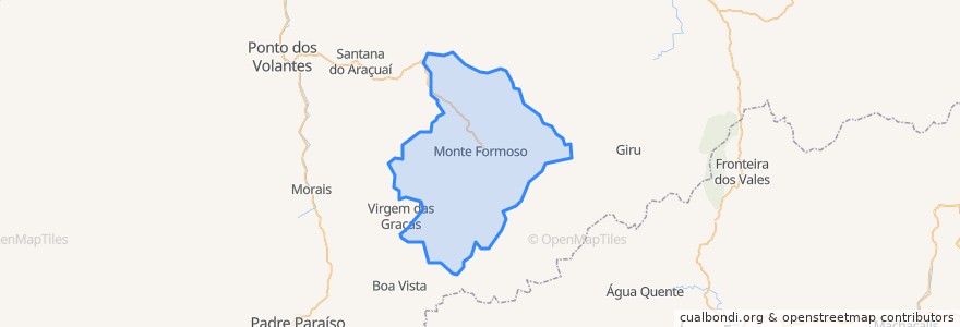 Mapa de ubicacion de Monte Formoso.