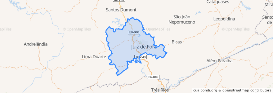 Mapa de ubicacion de Juiz de Fora.