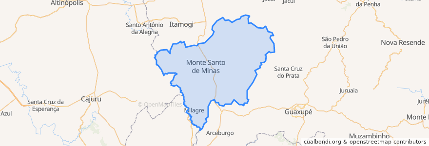 Mapa de ubicacion de Monte Santo de Minas.