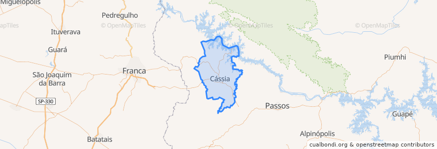 Mapa de ubicacion de Cássia.