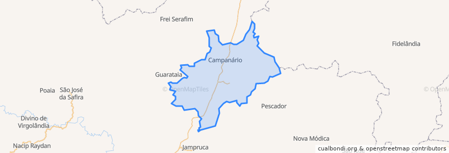 Mapa de ubicacion de Campanário.