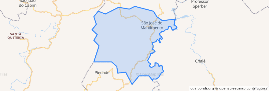 Mapa de ubicacion de São José do Mantimento.