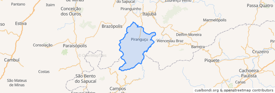 Mapa de ubicacion de Piranguçu.