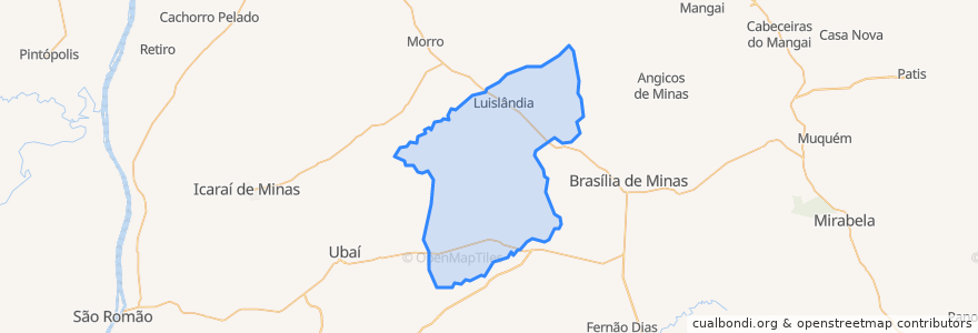 Mapa de ubicacion de Luislândia.