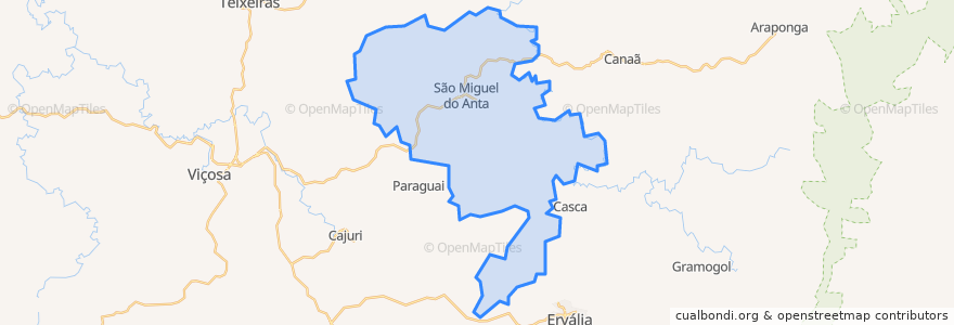 Mapa de ubicacion de São Miguel do Anta.