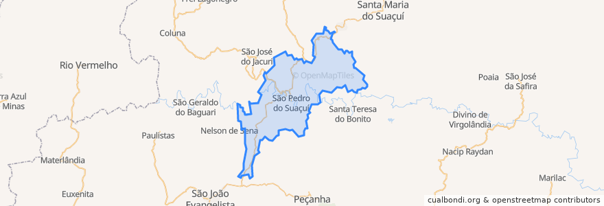 Mapa de ubicacion de São Pedro do Suaçuí.