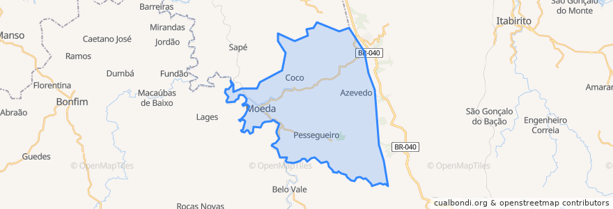 Mapa de ubicacion de Moeda.