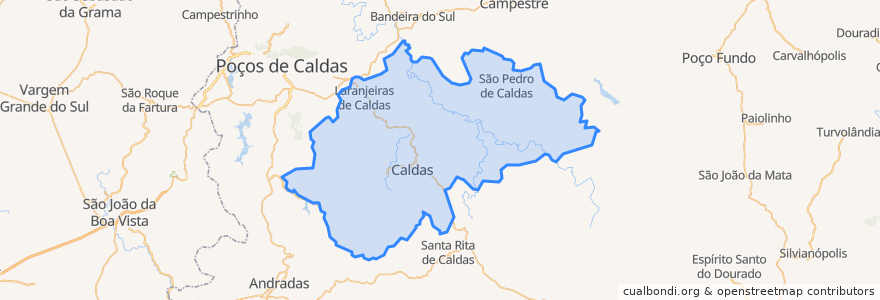 Mapa de ubicacion de Caldas.