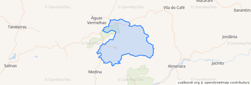 Mapa de ubicacion de Pedra Azul.