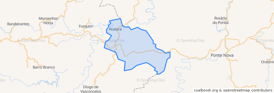 Mapa de ubicacion de Acaiaca.