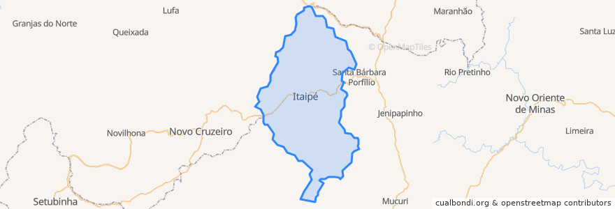 Mapa de ubicacion de Itaipé.