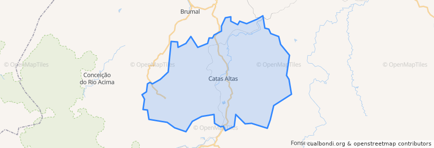 Mapa de ubicacion de Catas Altas.