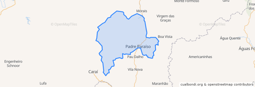 Mapa de ubicacion de Padre Paraíso.