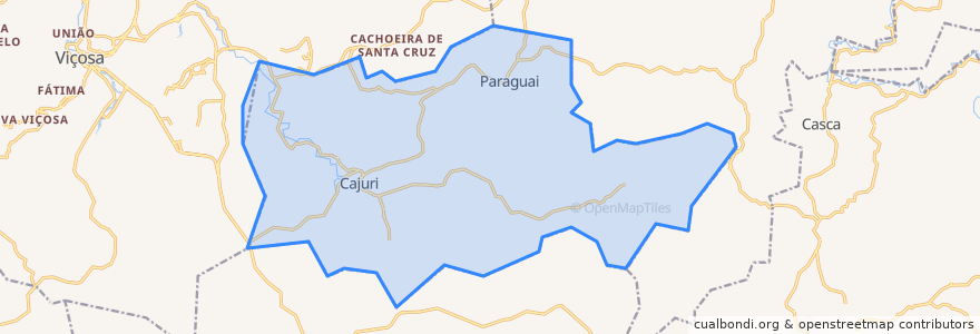 Mapa de ubicacion de Cajuri.