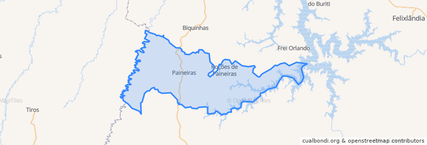 Mapa de ubicacion de Paineiras.