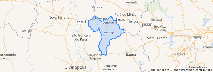 Mapa de ubicacion de Igaratinga.