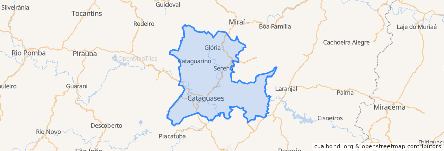 Mapa de ubicacion de Cataguases.