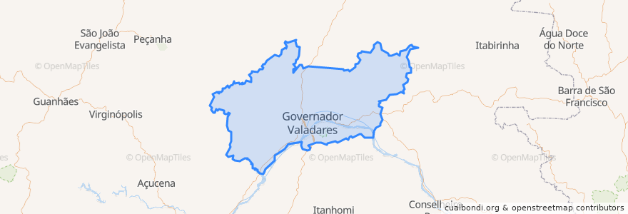 Mapa de ubicacion de Governador Valadares.