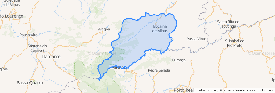 Mapa de ubicacion de Bocaina de Minas.