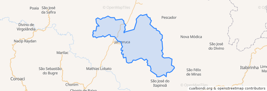 Mapa de ubicacion de Jampruca.