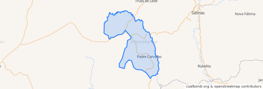 Mapa de ubicacion de Padre Carvalho.