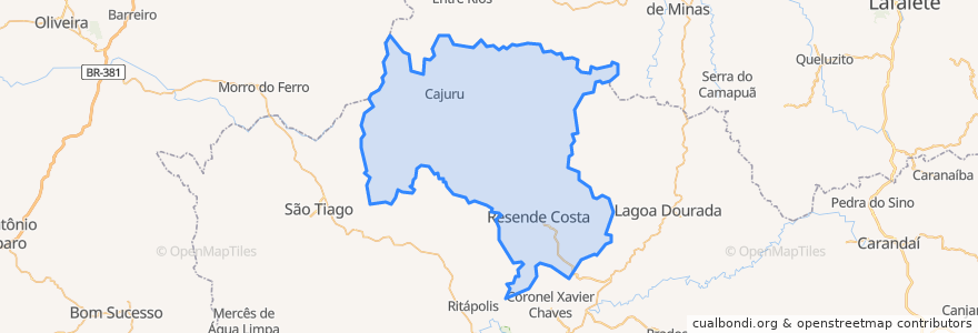 Mapa de ubicacion de Resende Costa.