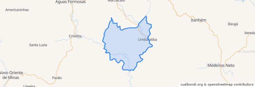 Mapa de ubicacion de Umburatiba.