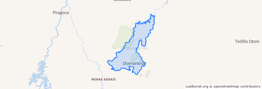 Mapa de ubicacion de Diamantina.