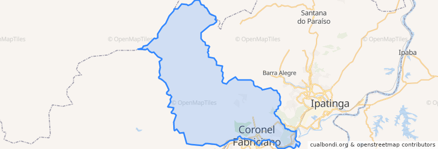 Mapa de ubicacion de Coronel Fabriciano.