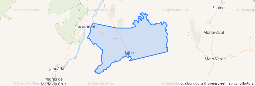 Mapa de ubicacion de Jaíba.