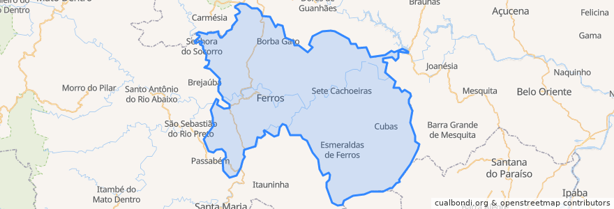 Mapa de ubicacion de Ferros.