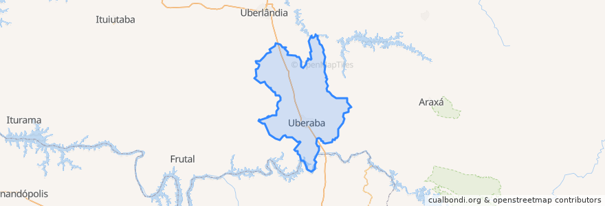 Mapa de ubicacion de Uberaba.