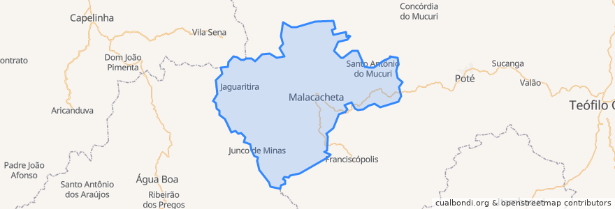 Mapa de ubicacion de Malacacheta.