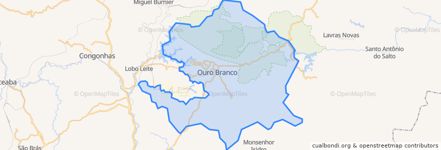 Mapa de ubicacion de Ouro Branco.