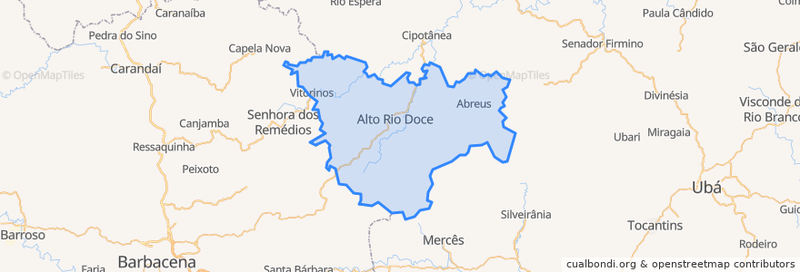 Mapa de ubicacion de Alto Rio Doce.