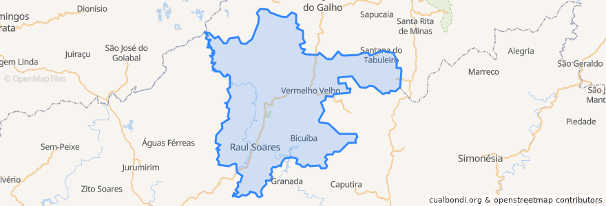 Mapa de ubicacion de Raul Soares.