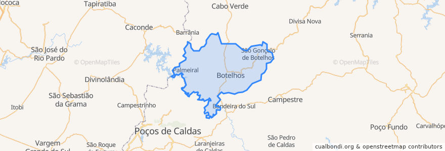 Mapa de ubicacion de Botelhos.