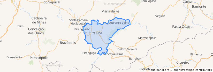 Mapa de ubicacion de Itajubá.