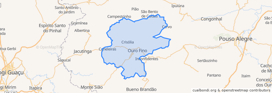 Mapa de ubicacion de Ouro Fino.