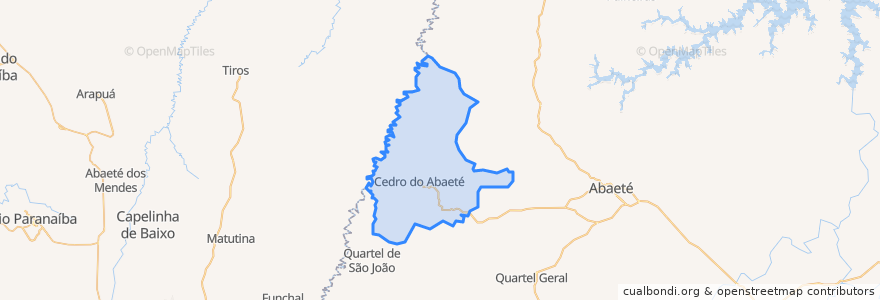 Mapa de ubicacion de Cedro do Abaeté.