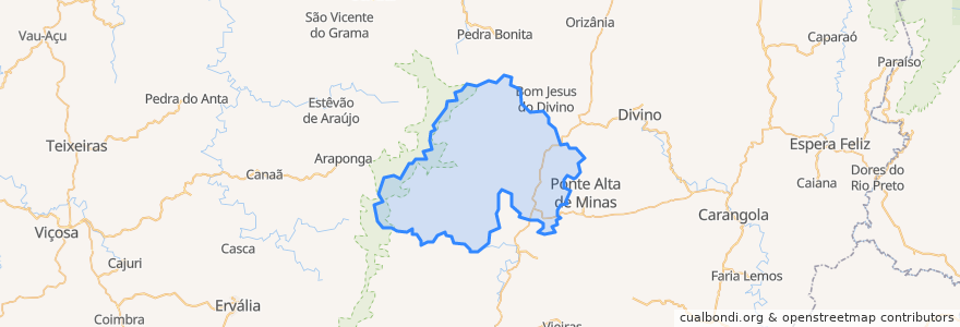 Mapa de ubicacion de Fervedouro.